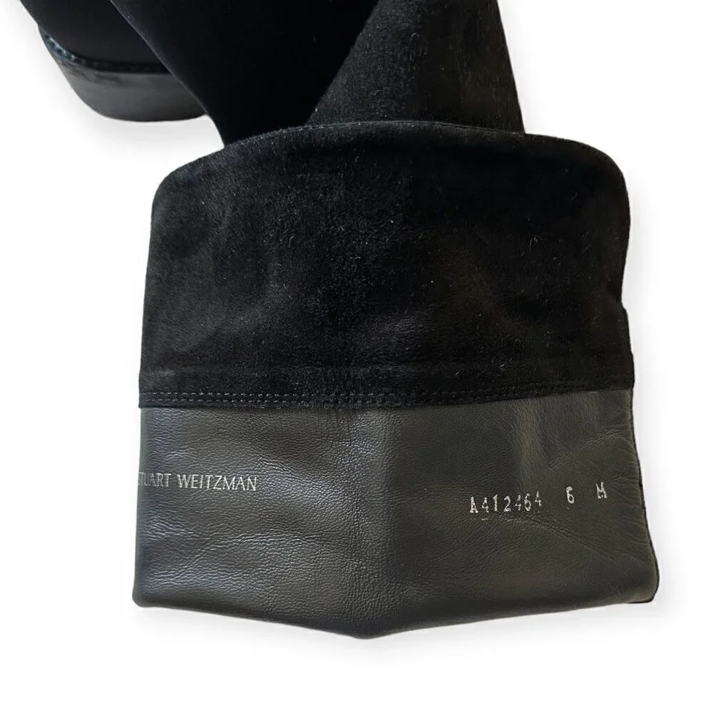 Stuart Weitzman‎ Over the Knee Black Suede/Stretch 50/50 Boots, Size 6M
